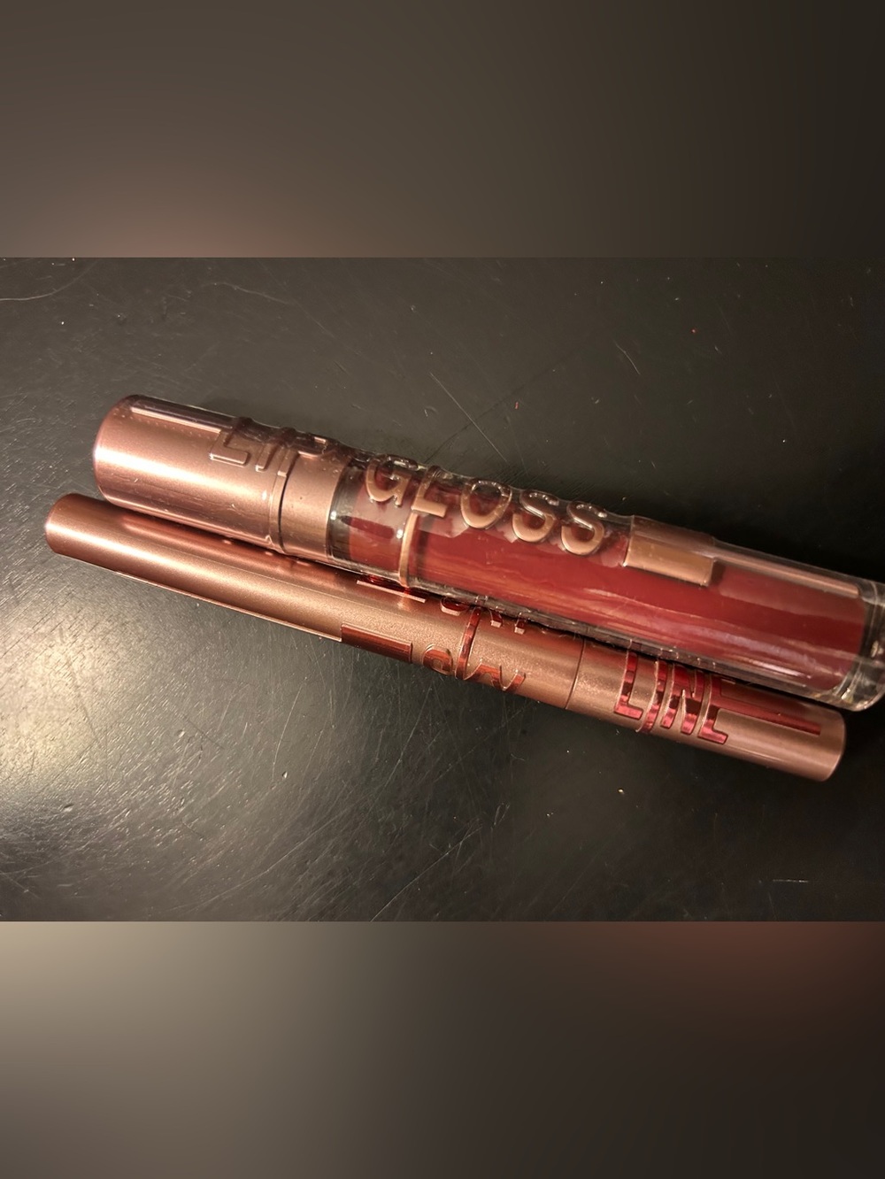 Neutral Rose Lip Gloss & Liner Set - Brand Unspecified